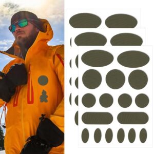 Skystuff 51 Stück selbstklebende Reparaturflicken in verschiedenen Formen und Größen zum Reparieren von Kleidung und Ausrüstung, ideal für Outdoor-Aktivitäten.
