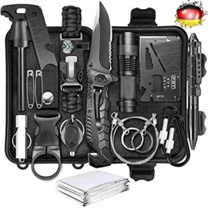 15 in 1 Survival Kit Erste Hilfe Set für Notfälle im Freien und zu Hause, kompakt und handlich, ideal für Camping und Wandern.