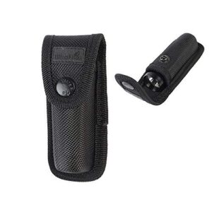 Schwarze taktische Taschenlampen Tasche aus strapazierfähigem Nylon mit MOLLE-System, ideal für Outdoor-Aktivitäten und als Taschenlampenholster für E1L, S5, XP-1 und P32 Modelle.
