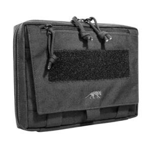 Tasmanian Tiger TT EDC Pouch in Schwarz, Molle-kompatible Organizer Tasche für Werkzeug und Erste Hilfe Set mit Patch-Fläche.