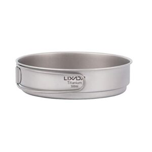 Ultraleichte Titan-Bratpfanne für Outdoor und Camping, mit faltbaren Griffen in Silber