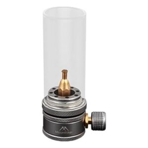 Tragbare Metallgaslaterne für Camping und Outdoor-Aktivitäten mit einstellbarem Ventil und hitzebeständigem Glas, ideal für zuverlässige Beleuchtung beim Wandern und in Notsituationen.
