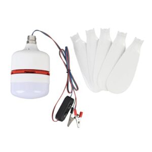 SPYMINNPOO tragbarer 16,5 Zoll Deckenventilator mit LED Licht und abnehmbaren Klingen für Camping und Outdoor Aktivitäten.
