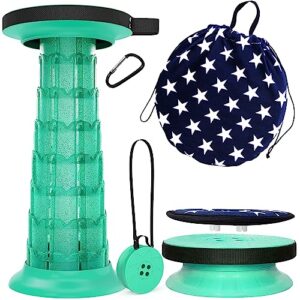 ALEVMOOM tragbarer klapphocker in grün mit Kissen, ideal für Camping, Garten und Werkstatt, stabil mit einer Tragfähigkeit von 550 lb und rutschfestem Design.