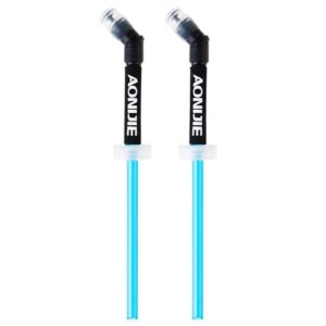 Faltbare TPU Trinkflasche, BPA-frei, ideal für Sport und Outdoor-Aktivitäten wie Wandern, Radfahren oder Marathonläufe, präsentiert mit zwei blauen Trinkhalmen.
