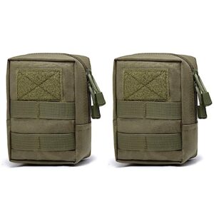 Zwei robuste TRIWONDER taktische Hüfttaschen in Olivgrün für Outdoor-Aktivitäten wie Camping, Wandern und Jagd, mit MOLLE-System und wasserfestem Material.