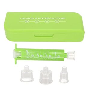 Vakuumextraktor Bienenstich Set zur Linderung von Insektenstichen, inklusive Spritzenähnlichem Gerät und verschiedenen Aufsätzen in einer kompakten Box.