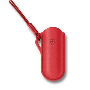 Victorinox Leder-Etui für Schweizer Taschenmesser in Rot, schützende Hülle mit Trageschlaufe für Classic SD