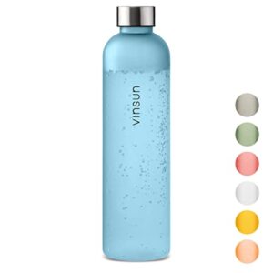 Vinsun Trinkflasche 650ml blau - wiederverwendbar, nachhaltig und kohlensauregeeignet. BPA frei und aus Tritan hergestellt. Ideale Wahl für Outdoor-Aktivitäten, Schule, Uni, Fahrrad, Büro und Gym.