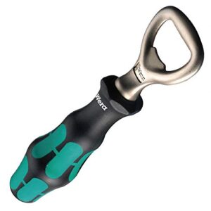 Wera Flaschenöffner mit ergonomischem Kraftform Griff und mattverchromter Klinge, ideal zum Öffnen von Flaschen, Länge 145 mm.