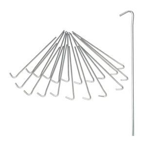Set von 20 silbernen Zeltnägeln aus robustem Stahl für Zeltbefestigungen im Outdoor-Bereich