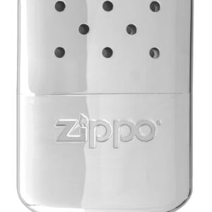 Zippo Handwärmer in hochglänzendem Chrom-Design für bis zu 12 Stunden wohlige Wärme, ideal für kalte Tage im Freien.