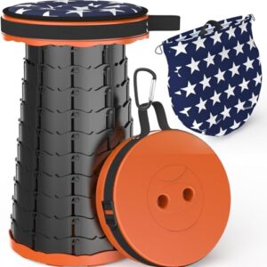 Klapphocker mit Teleskopdesign, Tragfähigkeit von 200kg, ideal für Camping, Grillieren, Angeln, Wandern und Garten