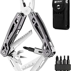 Multitool-Zange mit 21 Funktionen, gehärteter Edelstahl und komfortablem Griff für Outdoor-Aktivitäten wie Camping, Jagen oder Angeln