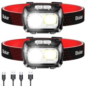 Wiederaufladbare LED Stirnlampe für verschiedene Aktivitäten wie Joggen, Angeln und Camping mit 8 Modi und Stufenlos Dimmbar-Funktion