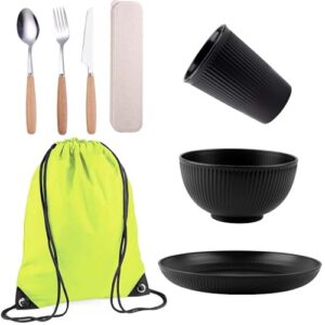 Camping-Besteck-Set, umweltfreundlich und langlebig, ideal für Outdoor-Aktivitäten wie Picknicks und Reisen