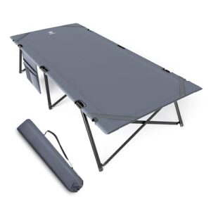 Feldbett XXL von EVER ADVANCED, Campingbett 200KG belastbar, Klappbett für Outdoor und Indoor, Breite Feldbett mit Seitentasche und Stabilitt