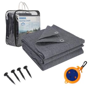 Vorzeltteppich mit vielen Funktionen, hochwertigem HDPE-Material, UV-beständig, leicht zu falten und in Tragetasche aufbewahren, ideal für Camping-Ausflüge, blaue und graue Farben