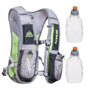 Trinkrucksack mit zwei Wasserflaschen für Outdoor-Sportler, Männer und Frauen, leichter Rucksack, ideal für Wandern, Radfahren, Camping und Marathonlaufen