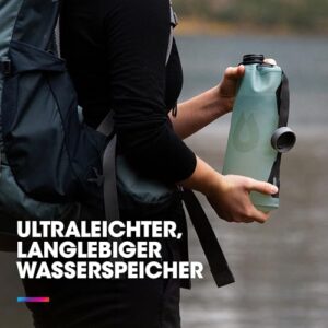 Faltbarer Wasserspeicher mit 2 Litern Inhalt, BPA- und PVC-frei, ideal für Camping oder Outdoor-Touren