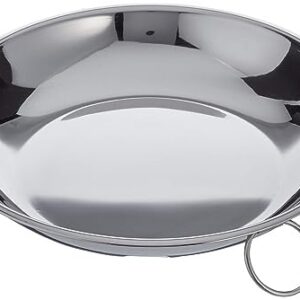 Campingteller aus Edelstahl, silberner Farbton, 22 x 22 x 6 cm, für Camping und Grillen geeignet