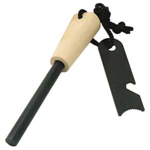 Newaner Feuerstarter aus Flintstahl, leistungsstark für Outdoor und Survival, über 2000 Anwendungen, Griff aus Magnesiumstab und Flintholz