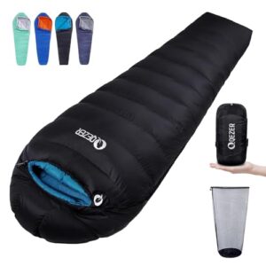 Hochwertiger Daunenschlafsack für kalte Temperaturen, ideal für Outdoor-Aktivitäten wie Camping und Wandern. RDS-zertifizierte 620FP-Daunen für eine hervorragende Wärmeisolierung.
