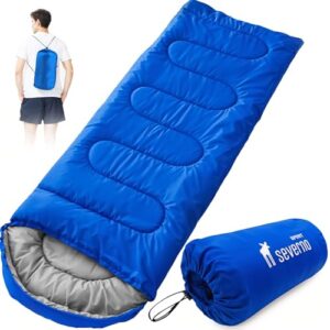 SEVERNO Sommer Schlafsack 210x75 cm - Leichter Mumienschlafsack mit Kapuze und Hülle für Camping und Outdoor-Aktivitäten