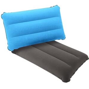 Zwei aufblasbare Kissen in Ultraleichtbauweise für Camping und Reisen, ultraleichtes Kissen in Azurblau und Grau für Outdoor-Aktivitäten