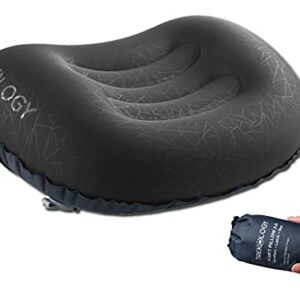 Ultraleichtes, aufblasbares Reisekissen für Camping, Wandern und Trekking - Ergonomische Form für Nacken und Lendenwirbelstutze