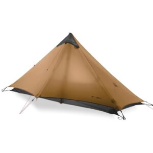 Ultraleichtes Poleless Zelt für eine Person, 3/4 Jahreszeit, Khaki, wasserdicht, tragbar, Rucksackreisen, Camping, Wandern, Angeln, Bergsteigen