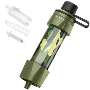 Trinkwasseraufbereitung mit Karabiner und Verlängerungshalm, Wasserfilter für Outdoor-Aktivitäten, 99.99% aller Keime und Bakterien entfernt