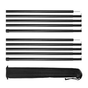 2-Stück-Zeltstangen-mit-Aufbewahrungstasche-Aluminium-Zeltstange-für-Tarp-Zelt-Sonnensegel-Camping-verstellbar-von-40cm-200cm-Schwarz