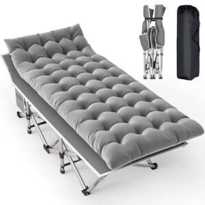 Bulage Feldbett Klappbar mit Matratze, Campingbett Leicht bis 208kg für Outdoor-Benutzung im Garten oder an der Strand
