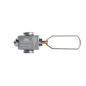 Camping-Kanister-Nachfülladapter aus hochwertiger Aluminiumlegierung und Kupferkonstruktion, faltbares Design für leichtes Transportieren, Gas-Sparfunktion für effizienten Gaskonsum.