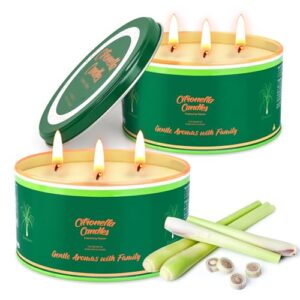 Citronella Kerze mit drei Dochten, langlebige und natürliche Kerzen für den Schutz vor Mücken und Insekten, geeignet für Camping, Terrasse, Garten und Pool