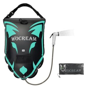 Camping-Duschtasche, 6,6 Gallonen/25L, TPU-Duschtasche, großer Wasserdurchfluss, Handbrause, Solardusche, tragbare Dusche für Camping, Strand, Rucksackreisen, blau