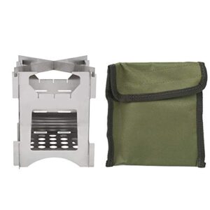 Tragbarer Holzofen für Camping und Outdoor-Verwendung, zusammenklappbar und mit Tragetasche, ideal für Grillen, Kochen und Heizen.