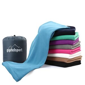 Mikrofaser Fleece Decke mit Schlafsackfunktion, grün, 185 x 150 cm, 690 g, Camping Deckenschlafsack
