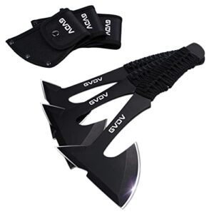 GVDV 3er Set Camping-Axt, robustes Werkzeug für Outdoor-Aktivitäten, Full-Tang-Konstruktion und Nylonscheide