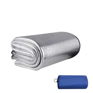 Isoliermatte aus Aluminiumfolie, 200x200cm faltbare Zeltmatte für Camping und Outdoor-Aktivitäten, doppelseitige Isomatte mit Aufbewahrungstasche