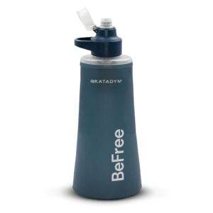 Ultraleichter Wasserfilter für Outdoor, Camping & Abenteuer mit Aktivkohlefilter und EZ-Clean Membrane - Katadyn BeFree AC 1,0L Schieferblau