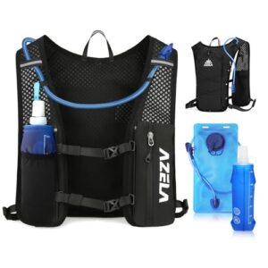 Laufweste für Damen und Herren, Ultraleicht Trinkrucksack, Trail Rucksack Trinkweste Laufen mit 2L Trinkblase 500ml Wasserflasche, Reflektierende Laufweste für Läufe, Radfahren, Trails, Marathons
