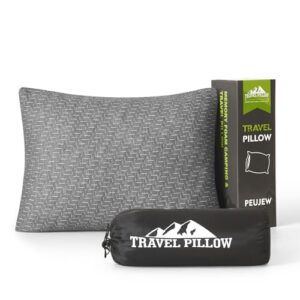 Komprimierbares Memory Foam Kissen für Reisen, atmungsaktiv und ideal für Flugzeug, Auto, Camping und Rucksackreisen