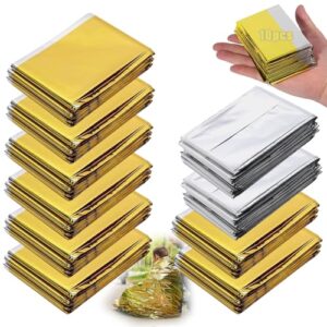 10 Stück Rettungsdecke Gold Silber, Notfallsituationen für Outdoor-Aktivitäten und Allwetterbedingungen