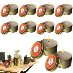 Survival Kerzen mit langer Brenndauer für Innenbereich - Rauchfreie Outdoor Kerzen für Camping & Notfälle | 10 Stück Tragbare Notbeleuchtung bei Stromausfall & Krisenvorsorge
