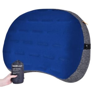 Ergonomisches Schlafkissen für unterwegs - TREKOLOGY ALUFT Plus SE, aufblasbares Campingkissen für Wandern, Reisen und Trekking, ultraleicht und kompakt, bequemes Outdoor-Kissen mit abnehmbarer und waschbarer Bezug