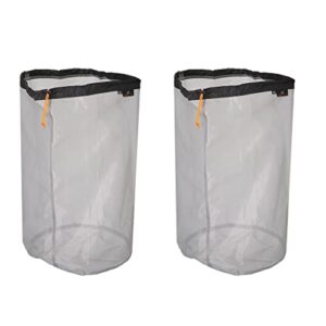 Zwei großformatige Ultra-Stoff-Säcke in schwarz für Outdoor-Aktivitäten wie Camping oder als Packstücke für Rucksack oder Koffer. Komfortabel und raumsparend mit fortschrittlichem Multifilament-Nylonnetz.