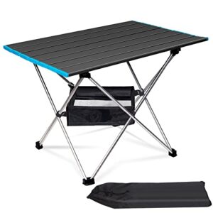 Campingtisch mit Tasche, Aluminium Camping Tisch Leichte, Klapptisch für Picknick, Kochen, Garten, Wandern und BBQ