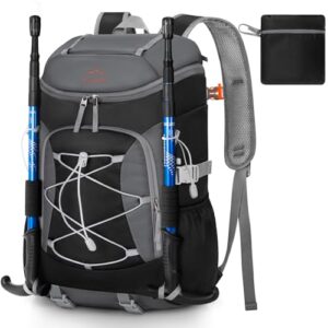 Wanderrucksack 40L, wasserdichter Reiserucksack, faltbar für Wandern, Radfahren und Camping, praktischer Trekkingrucksack mit vielen Features